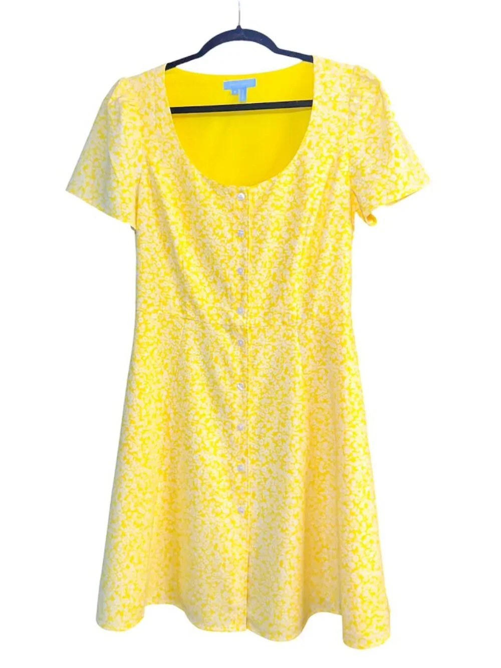 Draper James Bonnie Mini Dress Yellow Ditsy Floral Pattern Women's‎ Size 6